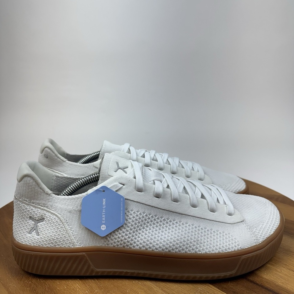 New NWT Mens Flux Adapt Trainer White Knit Gum Casual Sneakers Shoes Size 11.5 D